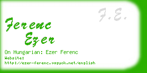 ferenc ezer business card